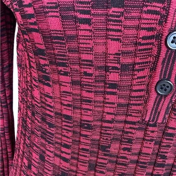 Elie Tahari Sweater Garnet Noir Ribbed Polo Midi Dress Size M• NEW WITH TAGS • - Picture 2 of 6